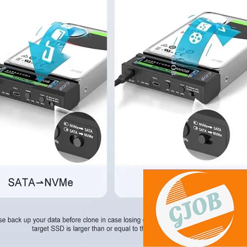 GJOB 2.5  SATA TO NVME CLONER KOPYALAMA CİHAZI 3.5 INC M2 NVME CLONE KOPYALAMA CİHAZI