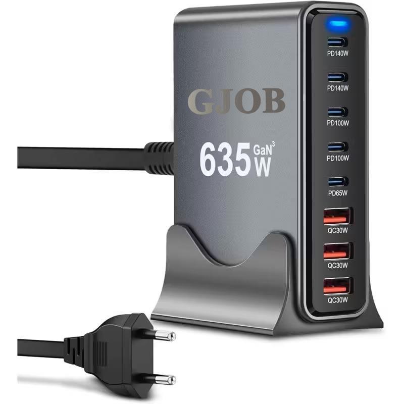 Gjob 630W Evrensel Çoklu USB Cihazı İstasyonu 8 Port USB Şarj Istasyonu Tablet Standı Ipad Iphone 15 14 13 Pro Max Samsung S24