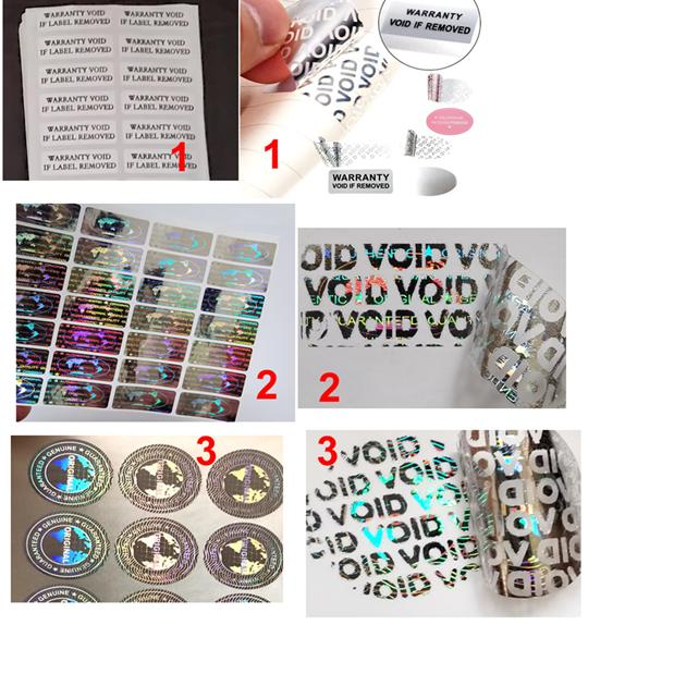 Gjob  98 Adet 1x2 cm Gümüş Hologramlı Garanti Etiketi Ayrı Seri Numaralı