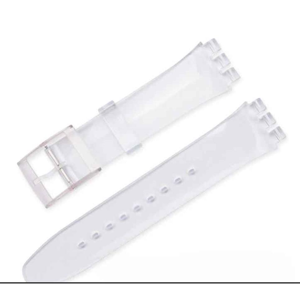 Gjob Swatch Kordon 20MM Swatch Kayış Saat Kordon Şeffaf Beyaz 20mm